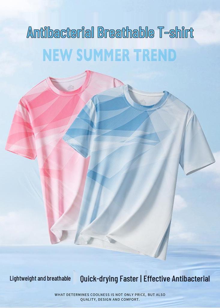 Men's Breathable Quick-Dry Round Neck Short Sleeve Fitness T-Shirt