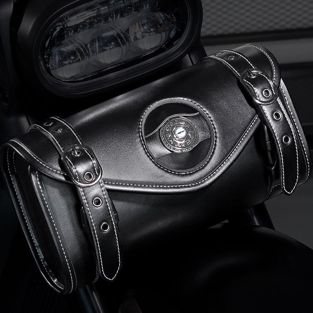 European-American Punk Harley Motorcycle Waterproof Front Bag with Contrast Design