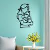 Black Metal Wall Art Mother Holding Child, Home Decoration, Housewarming Gift, Living Room Bedroom Hanging Decor