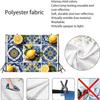2D Mediterranean Lemon Backdrop, Blue Talavera Tiles with Lemons Photo Background