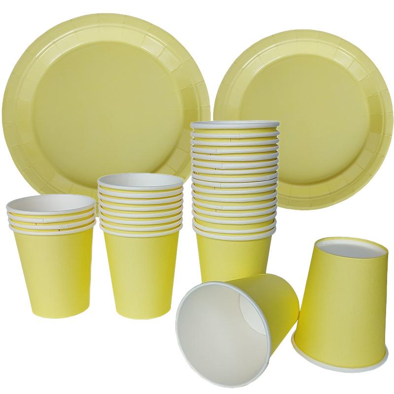 Disposable Party Tableware Set Paper Plates Cups Party Supplies Disposable Dinnerware Set for New Year Valentine Birthday