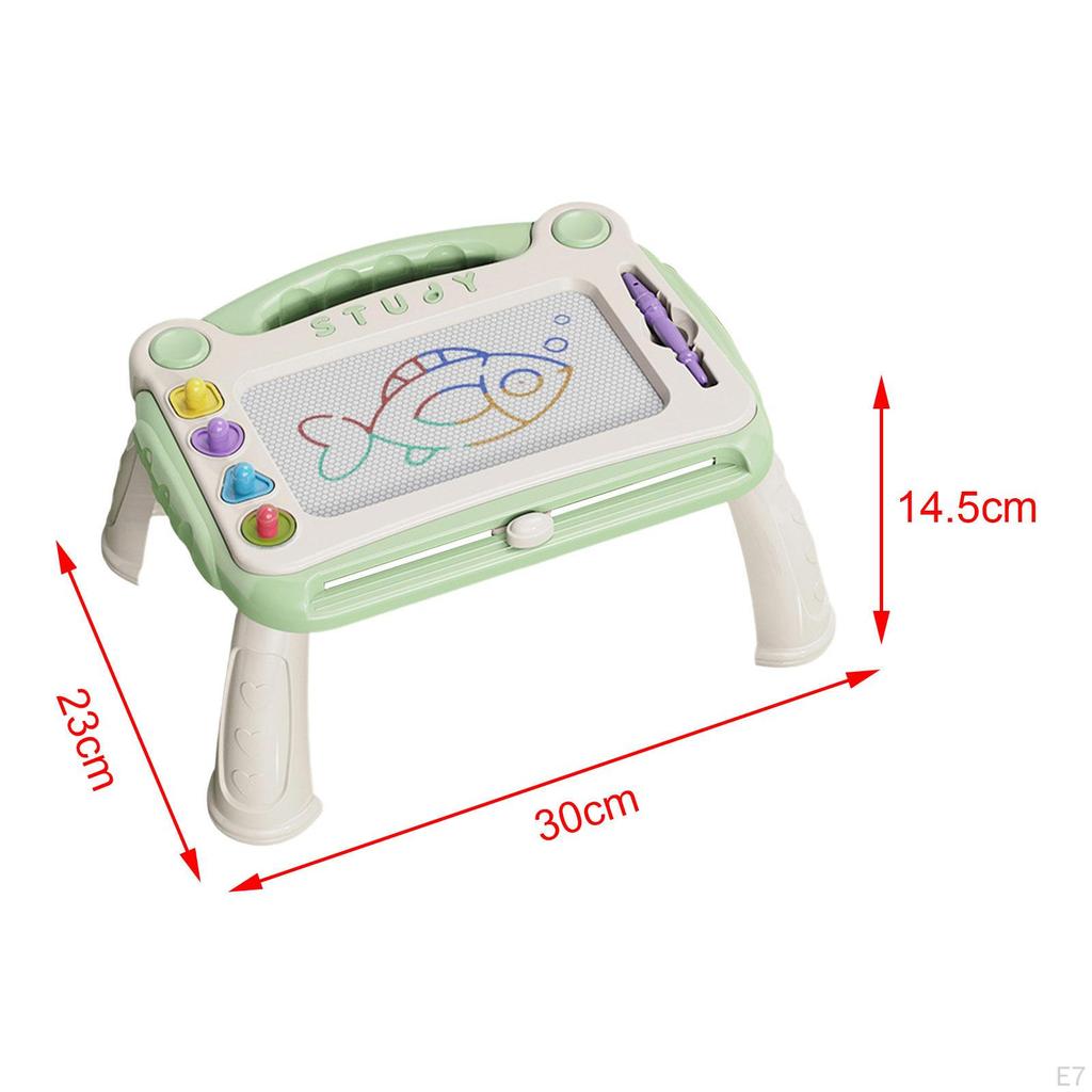 Magnetic Drawing Board Etch Table Sketch Pad for 23 Year Old Toddlers Gifts Blue Detachable Legs