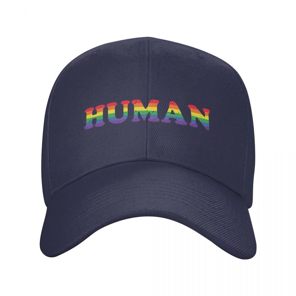 Custom Rainbow Gay Pride Human Baseball Cap Sun Protection Unisex Women's Adjustable LGBT Lesbian Dad Hat Autumn Snapback Caps