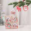 Kreative Holz-Weihnachtsdekorationen Weihnachtsbaum und Rentier-Anhänger Geschenkboxen Bemalte Ornamente