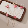 5Pcs U Shaped Hairpin Flower Wedding Hair Clip Comb with Pearls Handmade Hair Accessories for Bride and Bridesmaids