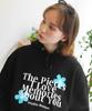 [Fleece Lined Selection] Memories Flower Flower Graphic Logo Graphic Over Hoodie Black