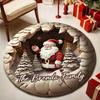 Weihnachtsmann Spielzeug Geschenke Weihnachts-Teppich 3D Optische Illusion Runder Teppich Festliche Feiertagsdekoration Santa-Teppich für Kinderzimmer Winter Zuhause