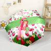 Strawberry Shortcake Party Compact Travel Automatic Umbrella Sturdy 8-Rib Shaft Durable Plastic & Iron for Outdoor Daily Use Vibrant Pattern Umbrella