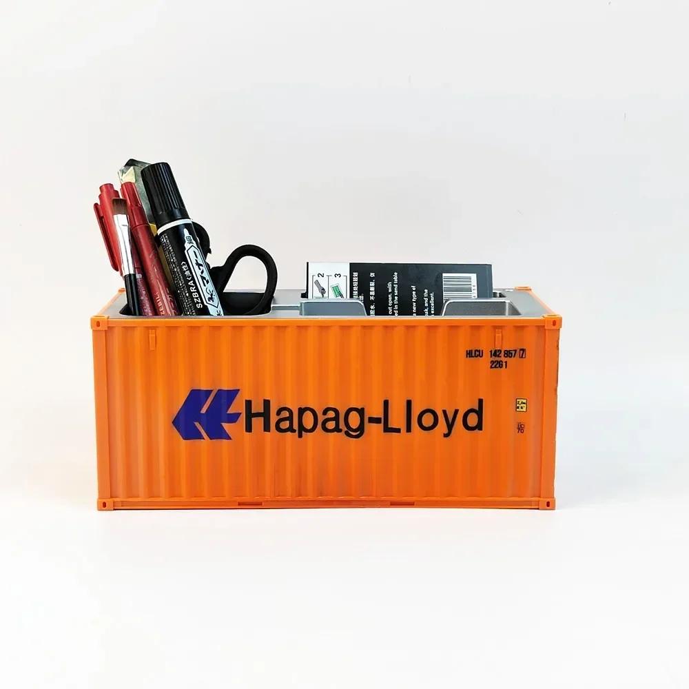 Customizable Model Shipping Container Pen Holder Artistic Storage Box Present Idea For Workspace Supplies And Stationery
