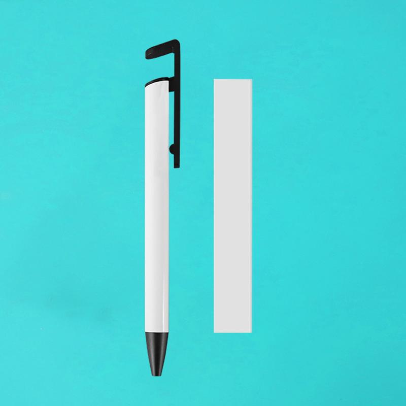 1/5 Sets Diy Sublimation Ballpoint Pen Blank Aluminum Tube Body Ball Pens Cellphone Stander Holder With Shrink Films