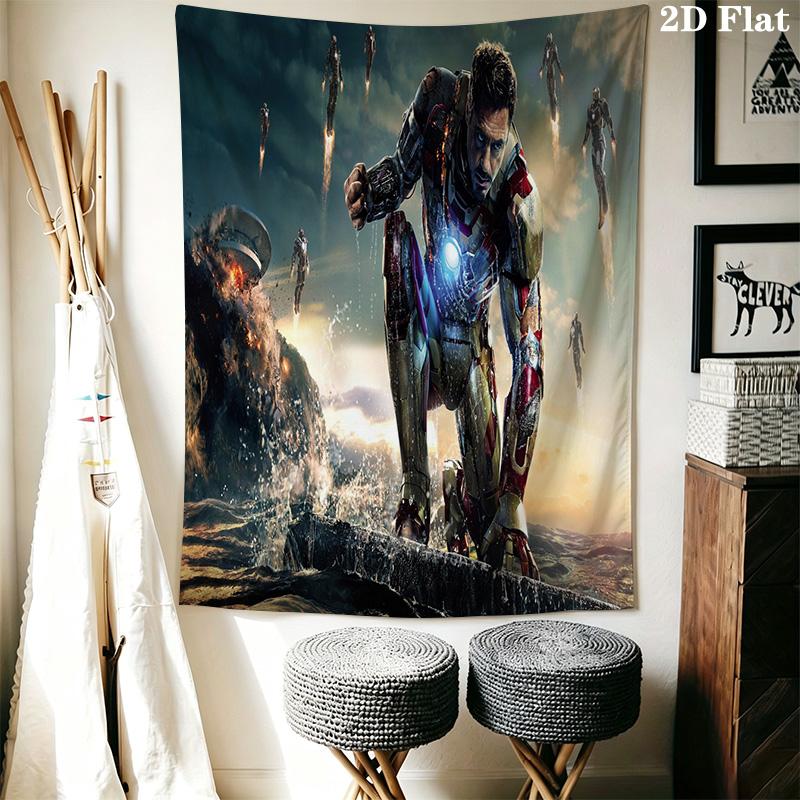 Iron Man Tech Showcase Tapestry Wallmounted Background Cloth Christmas Gift Work Of Art Wall Covering Decoration