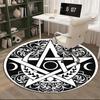 Anarchy Symbol Artwork Round Carpet Chair Cushion Round Entryway Rug, Soft Round Rugs for Living Room, Bedroom, Circle Carpet Decor Gifts