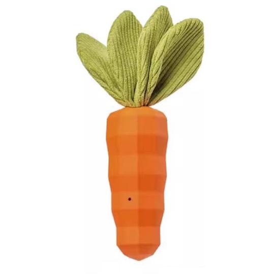 Dog Chew Toy for Aggressive Chewers Rubber Tough Carrot Dog Toy темно-оранжевого