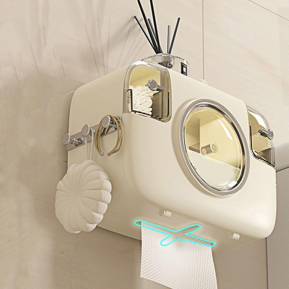 Punch-Free Toilet Paper Holder Plastic Paper Extraction Box Practical Washcloth Organizer for Home
