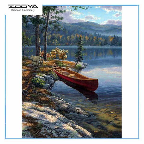 

ZOOYA DIY 5D Полный дрель Алмазная картина Пейзаж Вышивка Крестом Мозаика Картина Домашний деко