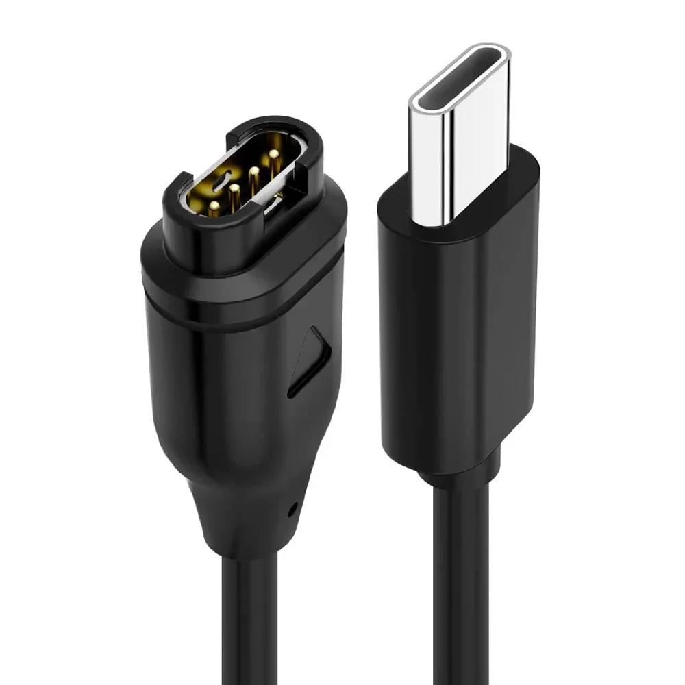 

2025 Type C Charger for Garmin Vivoactive 5 3 4 4S Charging Cable for Venu 3 3S 2Plus 2 2S USB-C Cord Fenix 5 6 7 7X 5X 6X 5S чорний