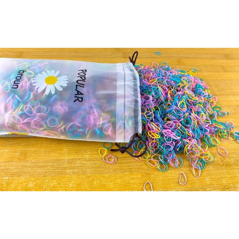 2000pcs/lot Children Transparent Hair Rubber Bands for Bracelets Baby Elastic Small Hair Tie Gum Kids Hair Beads Hair Accessorie
