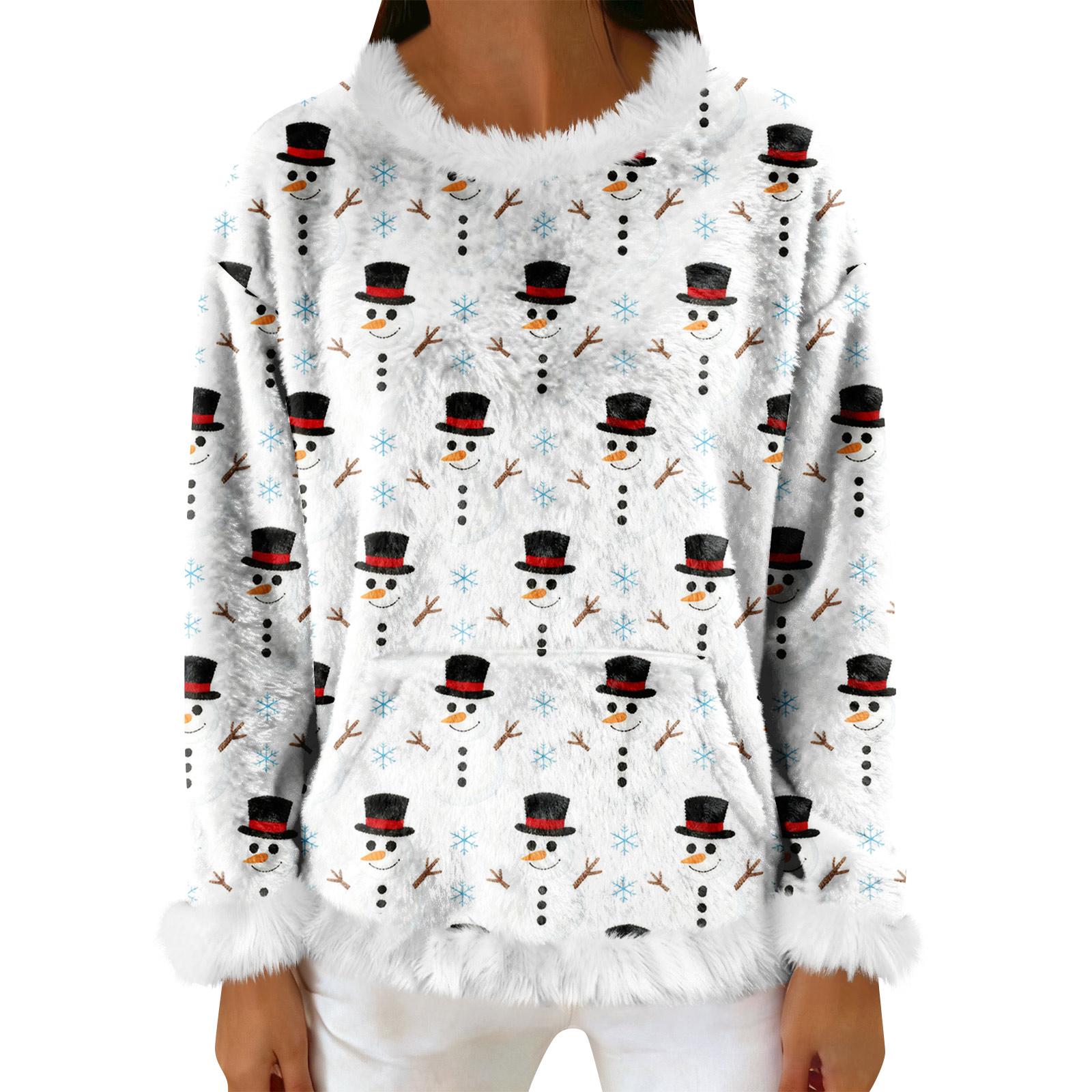 

Женский повседневный флисовый свитшот с длинными рукавами и круглым вырезом, удобный, свободного кроя, легкий, фланелевый свитшот для женщин XL