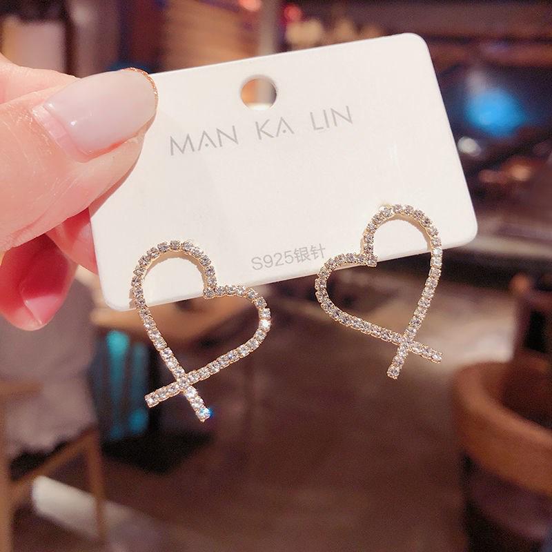 

S925 Silver Heart Tassel Earrings - Versatile, Elegant, Exaggerated Design for Women