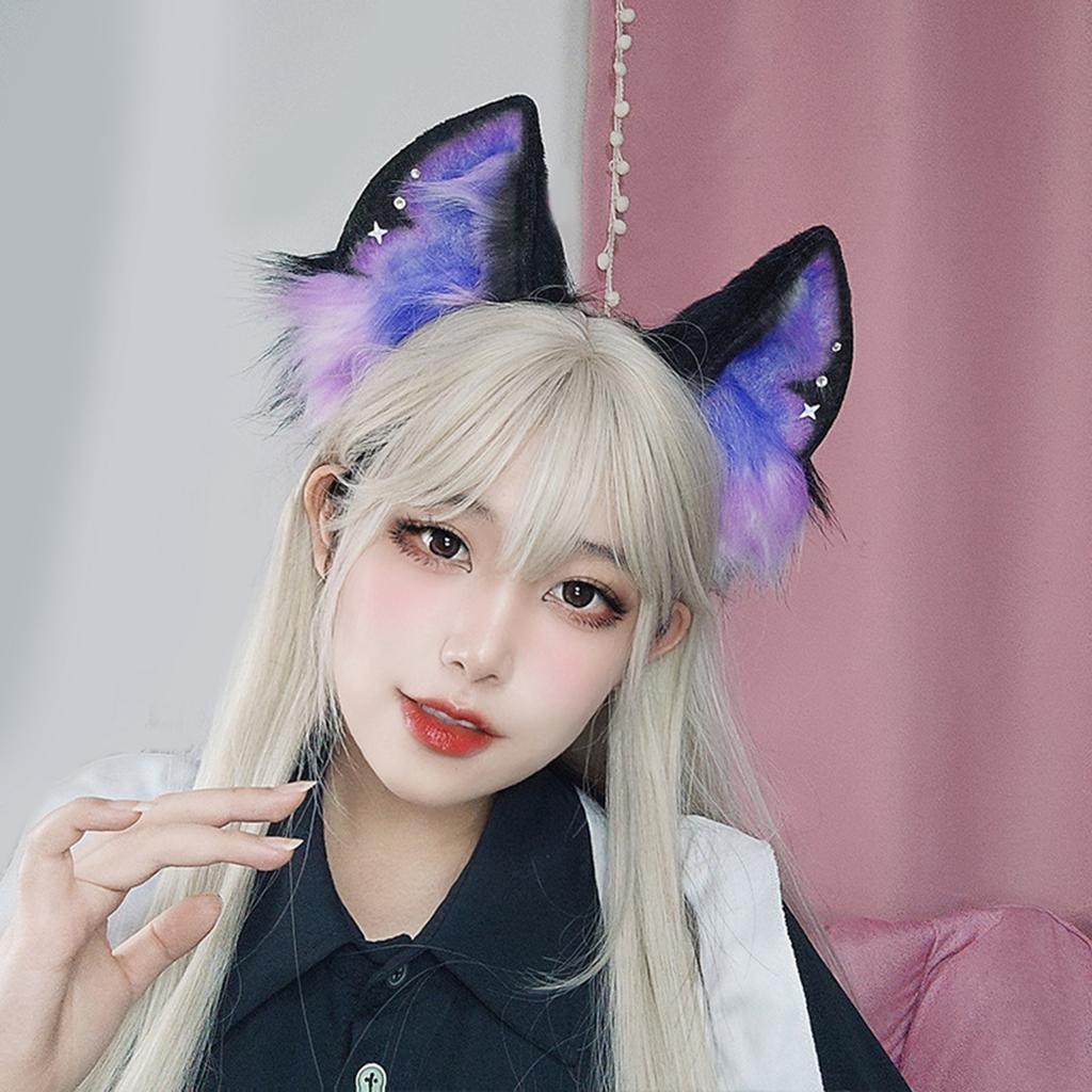 Dark Series Wolfsohren Stirnband Cosplay Kostüm Haarreif Party Kopfschmuck Maskeraden Kopfbedeckung Animes Rollenspiel Haarschmuck