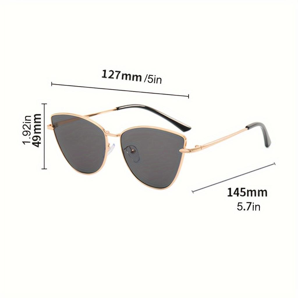 Cat Eye SunGlasses Women Metal Frame Trendy  Glasses Trendy Vintage Style Shades Cute Eyewear for Ladies