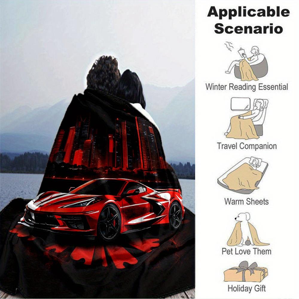 

1pc Racing,speed and passion Digital Printed Flannel Blanket, Super Soft Plush Fleece Bed Cover, Multipurpose Four Seasons Hypoallergenic Qu 150x180cm