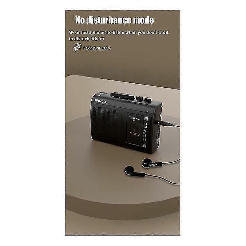 Panda 6501 Portable Tape AM/FM Radio Retro Cassette Music Player Walkman Tape Recorders with Loudsp
