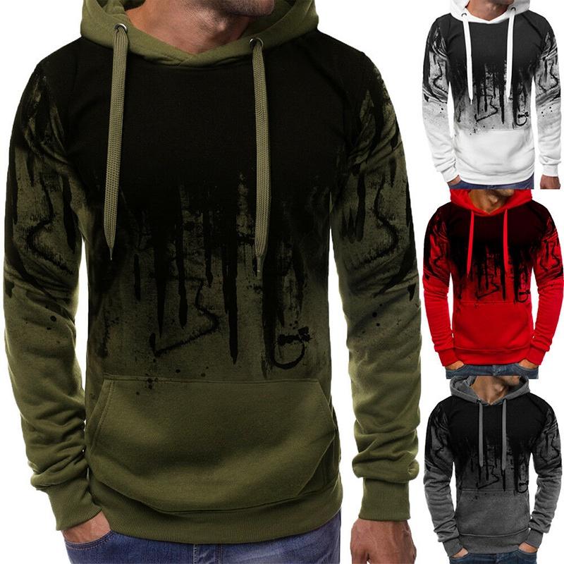 Mens Hoodies Winter Slim Fit Hooded Sweatshirt Outwear Sweater Warm Jacket Coat
