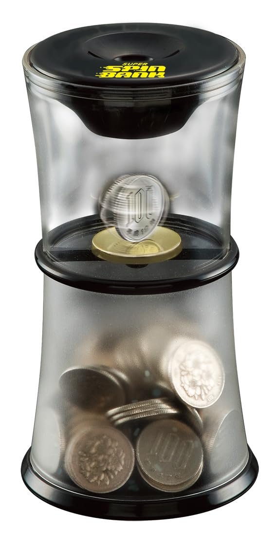 

Tenyo Mysterious Piggy Bank Coins New Spin Bank Piggy Bank for Coins Motivation to Save Money Money Bank - Spin! - - - чёрный