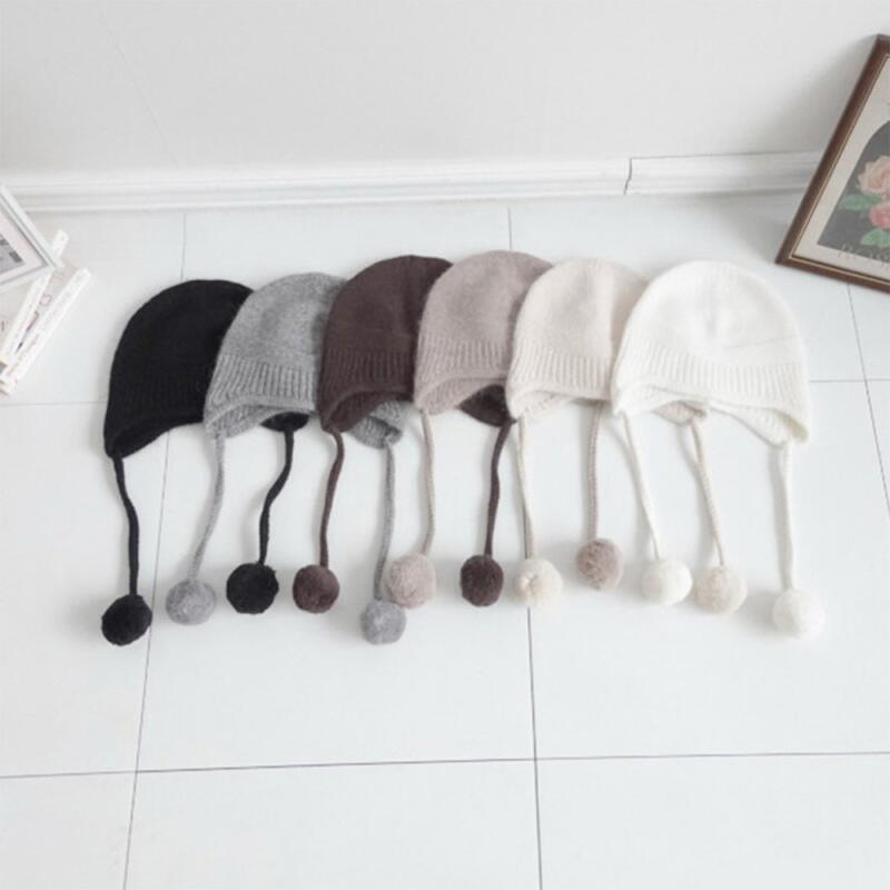 Women s Pastel Angora Pom Pom Beanie brown