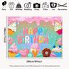 2D Dessert Themed Birthday Backdrop with Cupcakes, Donuts and Ice Cream Party Banner