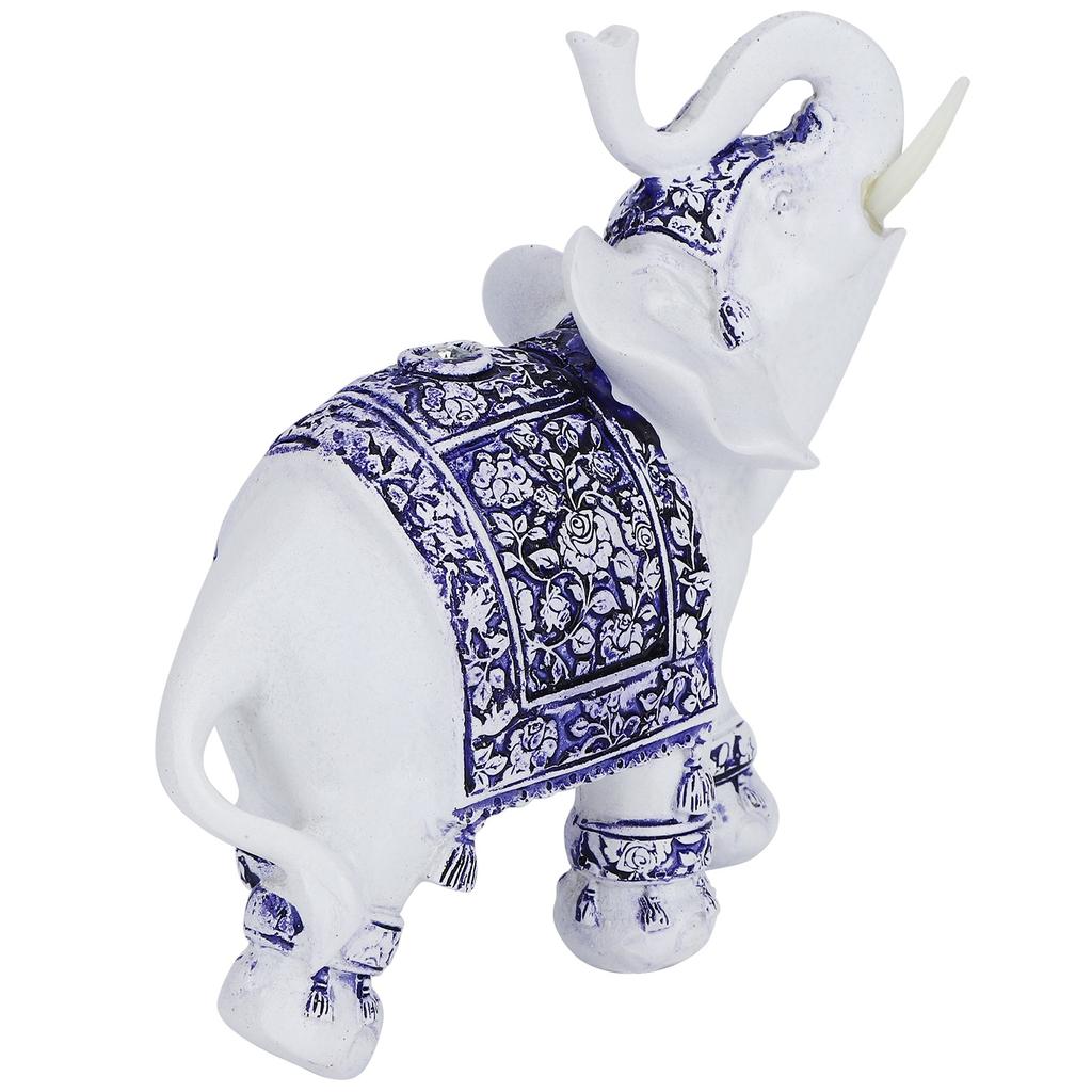 Haushalt Harz Tierfigur Simulation Niedliche Tierstatue Heimdekoration OrnamentBlau und Weiß Porzellan M (16221)