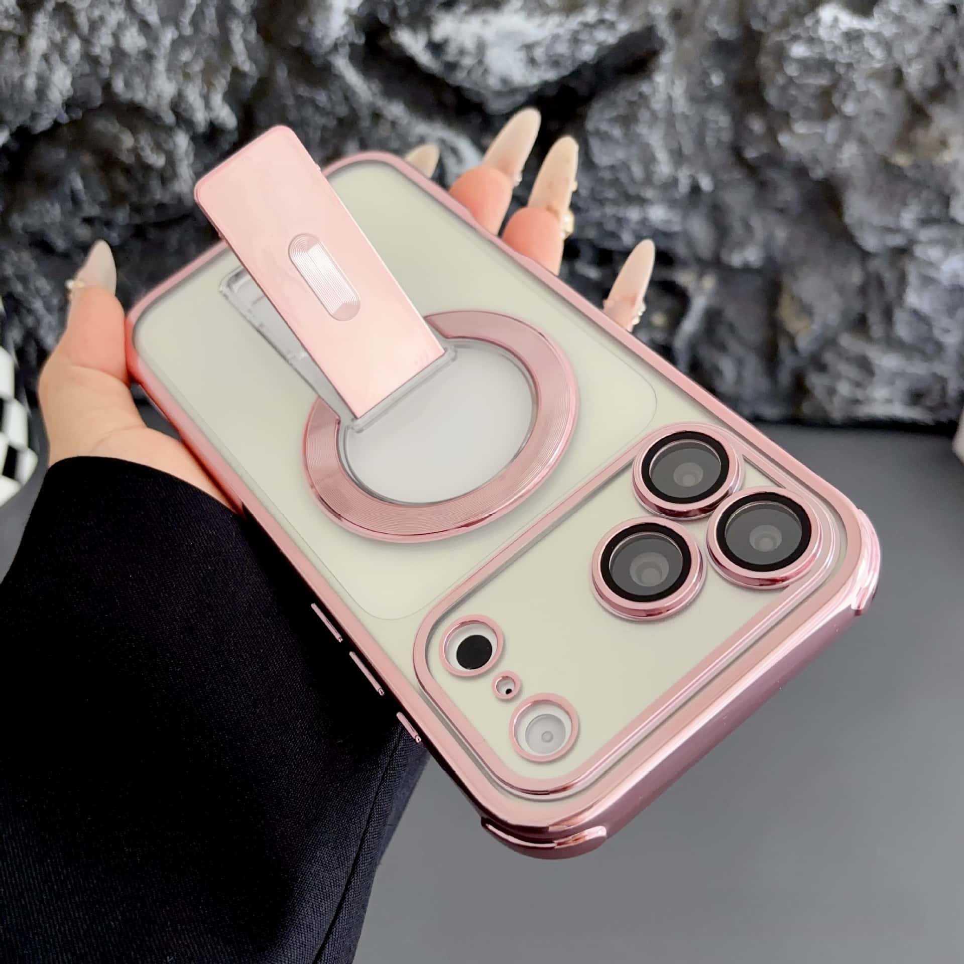 

iPhone 17 Pro Max Case with Invisible Magnetic Stand and Drop-Proof Electroplated Corners 14