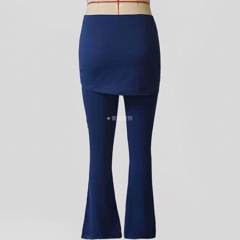Women's Sexy Solid Colour Micro False Two Piece Lace Up Designer Casual Pants