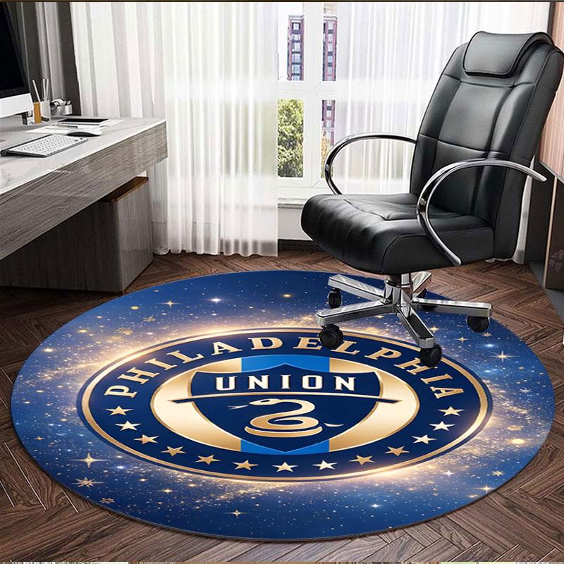 Philips Sports Union Print Round Rug, Washable Floor Carpet, For Entryway Dorm Laundry Room Office Study, Home Decor Birthday Christmas Gift