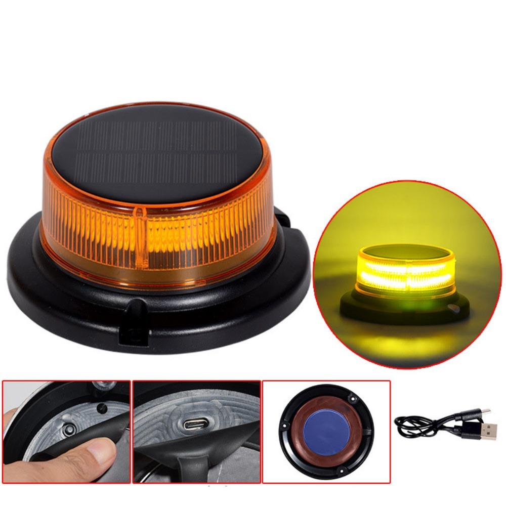 Waterproof Solar Powered Rotating Strobe Light Off-Road Warning Lamp  Off-Road Vehicles