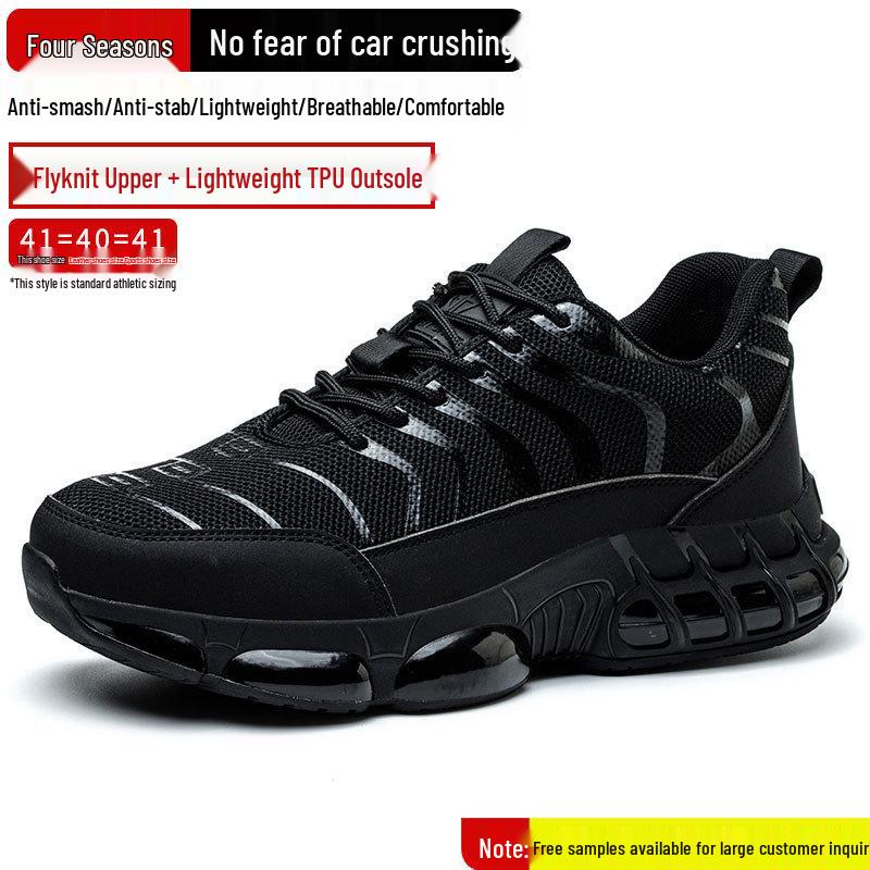 Scarpe di Sicurezza Nere da Uomo Coibentate Antiscivolo - Calzature con Costruzione Anti-Odore, Resistenti all'Usura, Anti-Schiacciamento, Anti-Perforazione