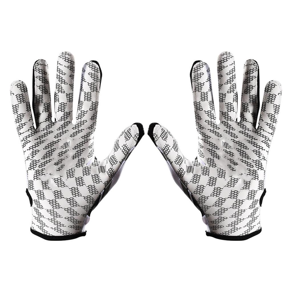 Bílé fotbalové rukavice Protiskluzový silikonový úchop Sportovní rukavice pro příjemce Prodyšné Nastavitelné zápěstí