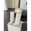 Western Cowboy Boots Pleated Pile Pile Knight Boots Punk Pointed Pants Boots Belt Buckle Boots