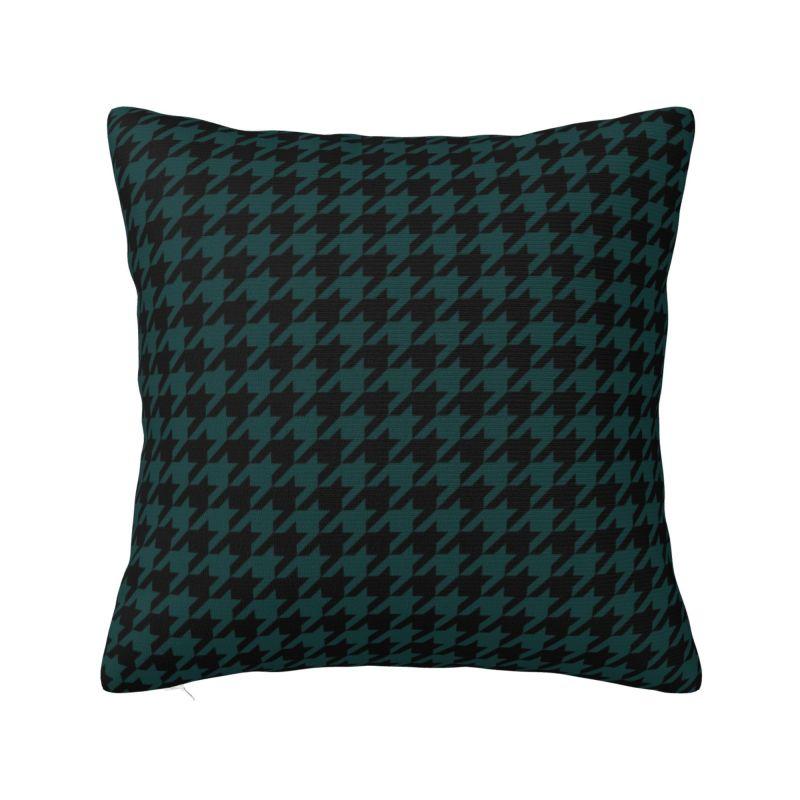 Nordic Fall Vibrant Houndstooth Pattern Cushion Cover Velvet Elegant Dogstooth Style Throw Pillow Case Decoration