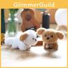 Dog Animal Stuffed Keychain Wagging Tail Short Fur Plush Toy Bag Decor Accessory