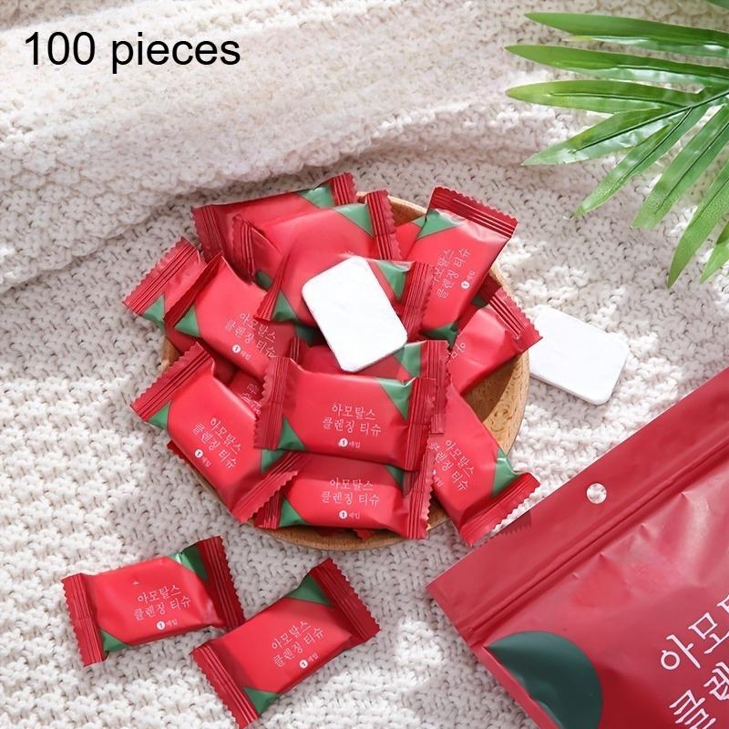 Compressed Towels, Individually Wrapped, Wet & Dry Makeup Remover, Travel Carry Thickened Small Square Towel, Camping Towel
