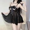 Sex underwear straps breast leakage female sexy suspender skirt large size bow princess wind mesh
