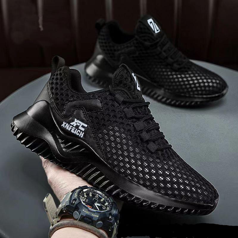 

Модная мужская обувь, летняя дышащая спортивная повседневная обувь, модные кроссовки, парусиновая нескользящая обувь 39 чёрный