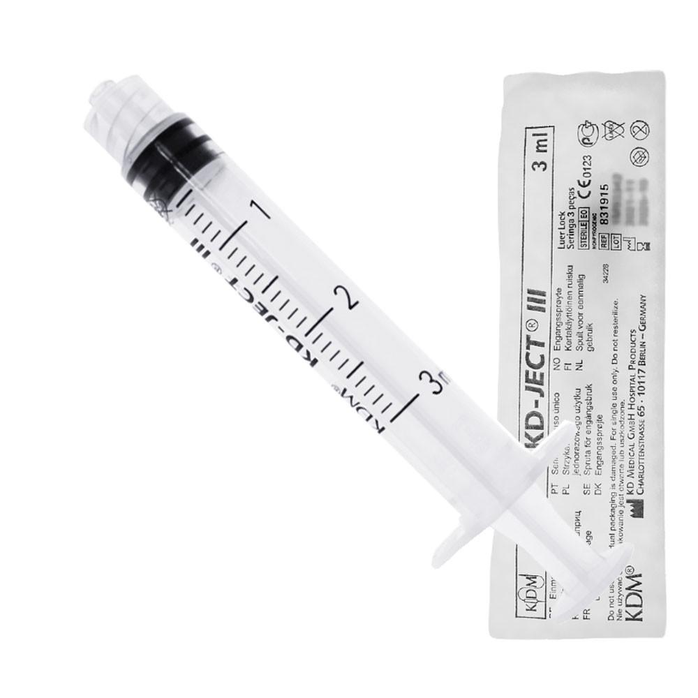 3Ml Luer Lock Syringe Three-Part Kd-Ject Iii 100Pcs