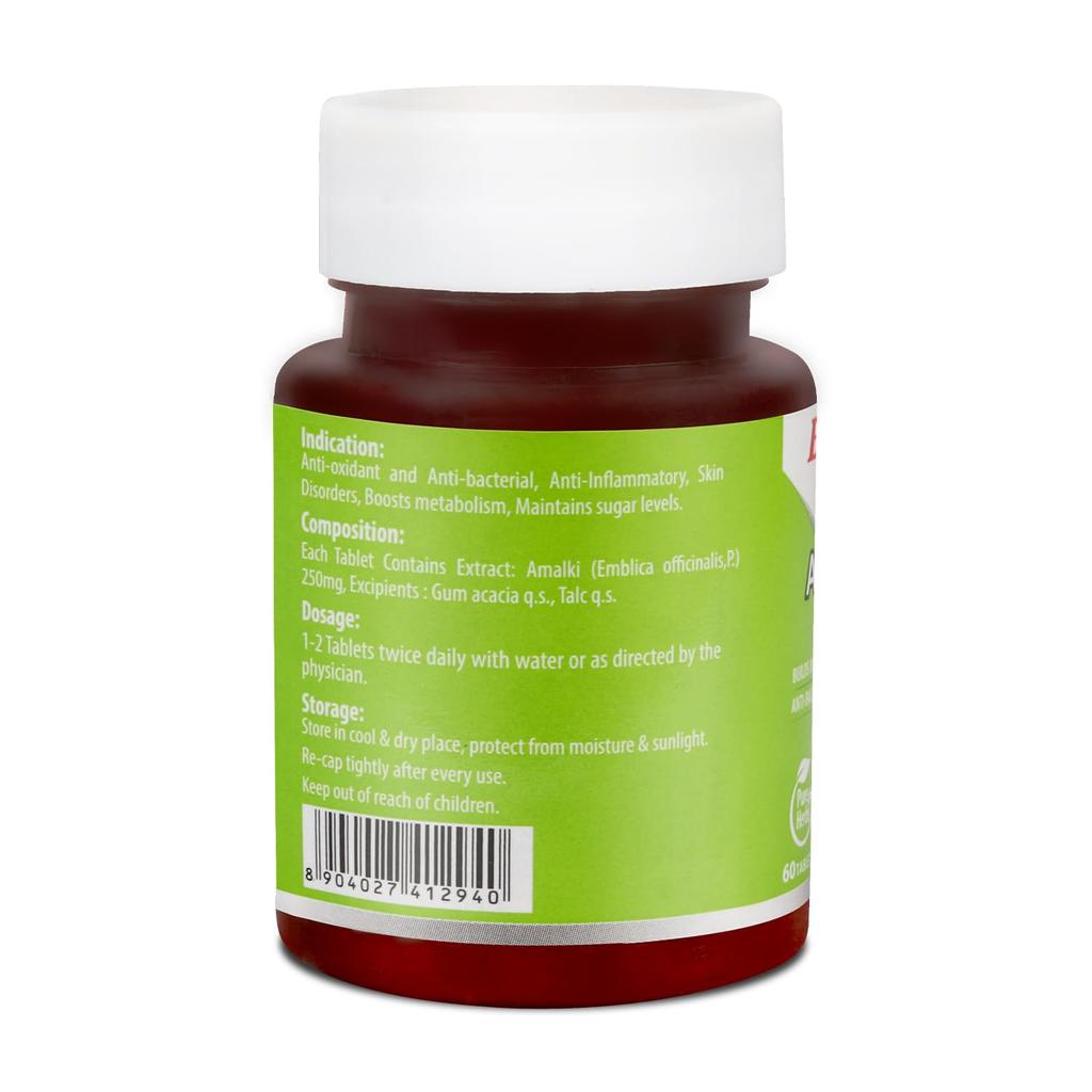 Baidyanath Amlaki 60 Tablets X Pack of 3 Natural Health Booster for Hair Skin Digestion Metabolism Support