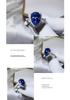 5 Carat Blue Water Drop Moissanite Women's Pear Shape Diamond Ring - Stylish European & American Fashion Bestseller.