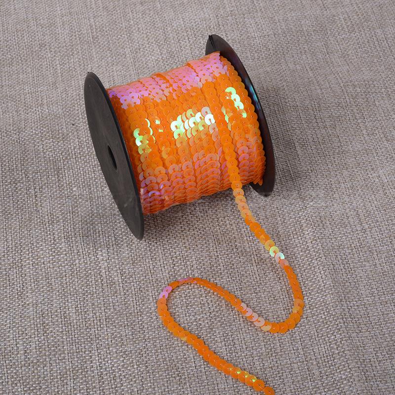 100yards Shiny Color Sequins Ribbon Round Flat Laser Colored Paillettes Trims for Garment Bag DIY Sewing Crafts Party Decoration