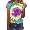 New Colorful Tie Dye 3D Print T-Shirts Women Summer O-Neck Short Sleeve T Shirt Y2k Harajuku Tees Streetwear Top Female Clothing