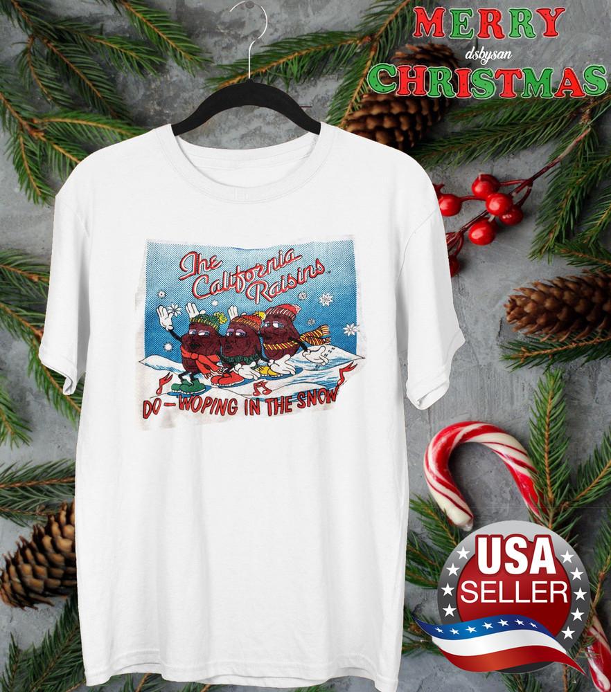 The California Raisins CHRISTMAS SHIRT white Unisex All sizes JJ4961 Unisex T-Shirt XL